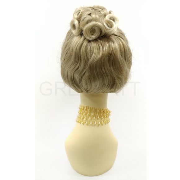 Medium blonde updo costume wig main image 4